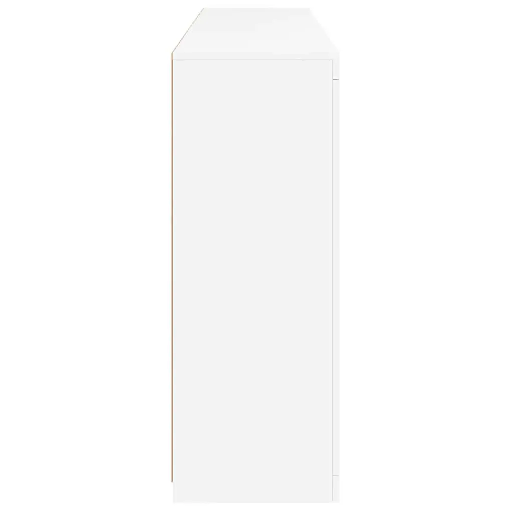 Sideboards with RGB LED Lights 3 Piece Set White Engineered Wood Storage Cabinets