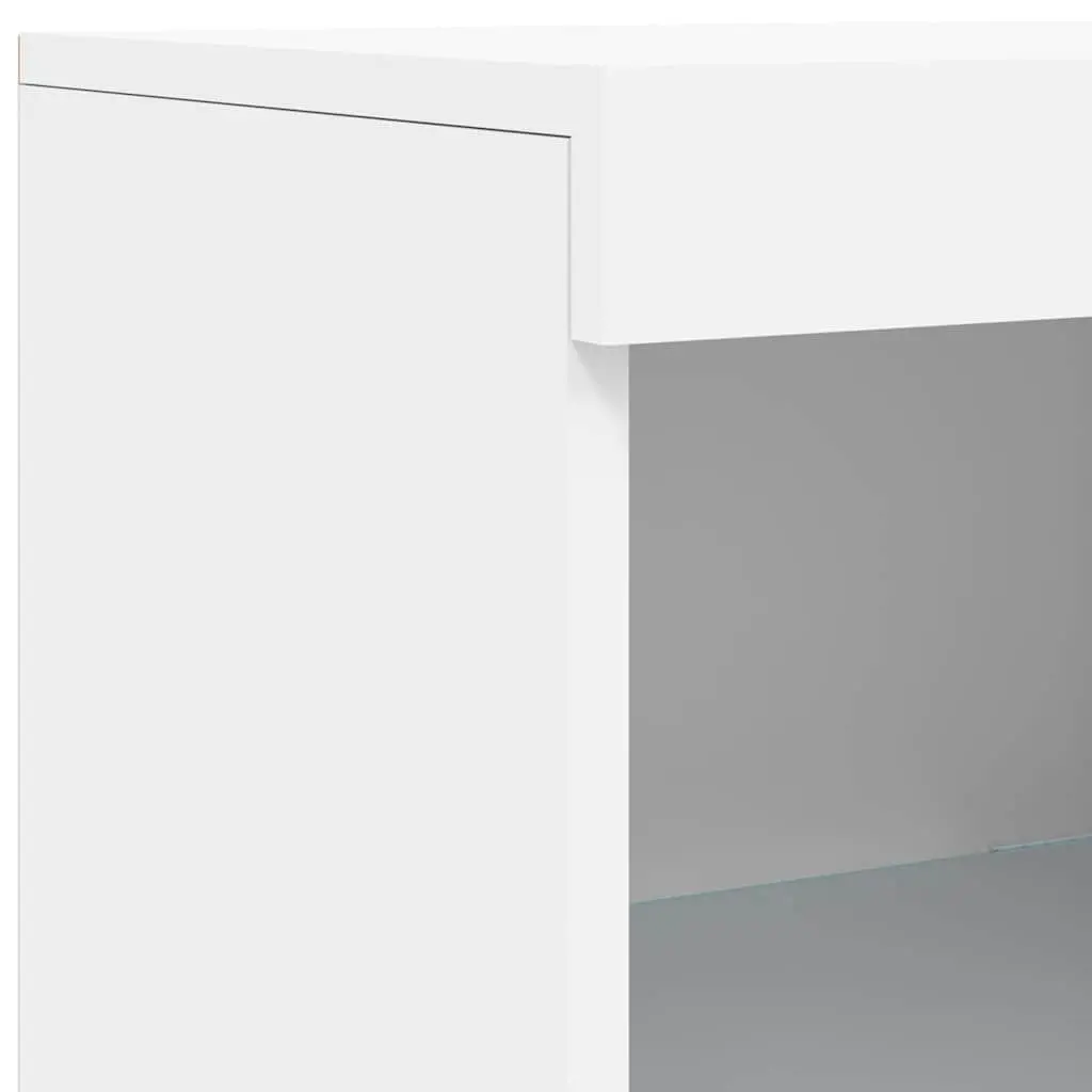 White Sideboard Cabinet with RGB LED Lights Storage Buffet Hallway Furniture