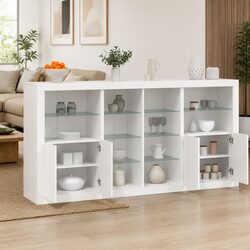 Your New White Sideboard Cabinet with RGB LED Lights