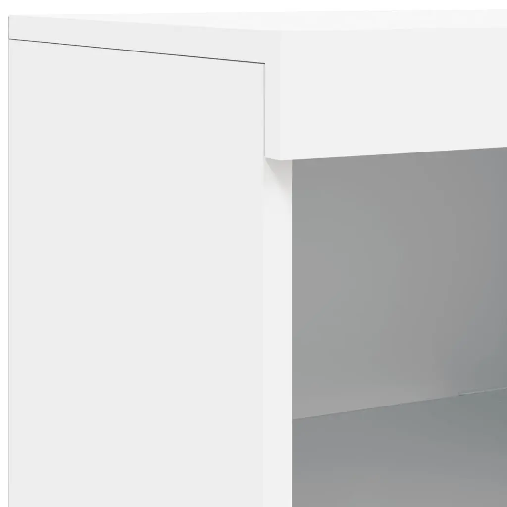 Sideboard Cabinet with RGB LED Lights Modern White 202 x 37 x 100 cm