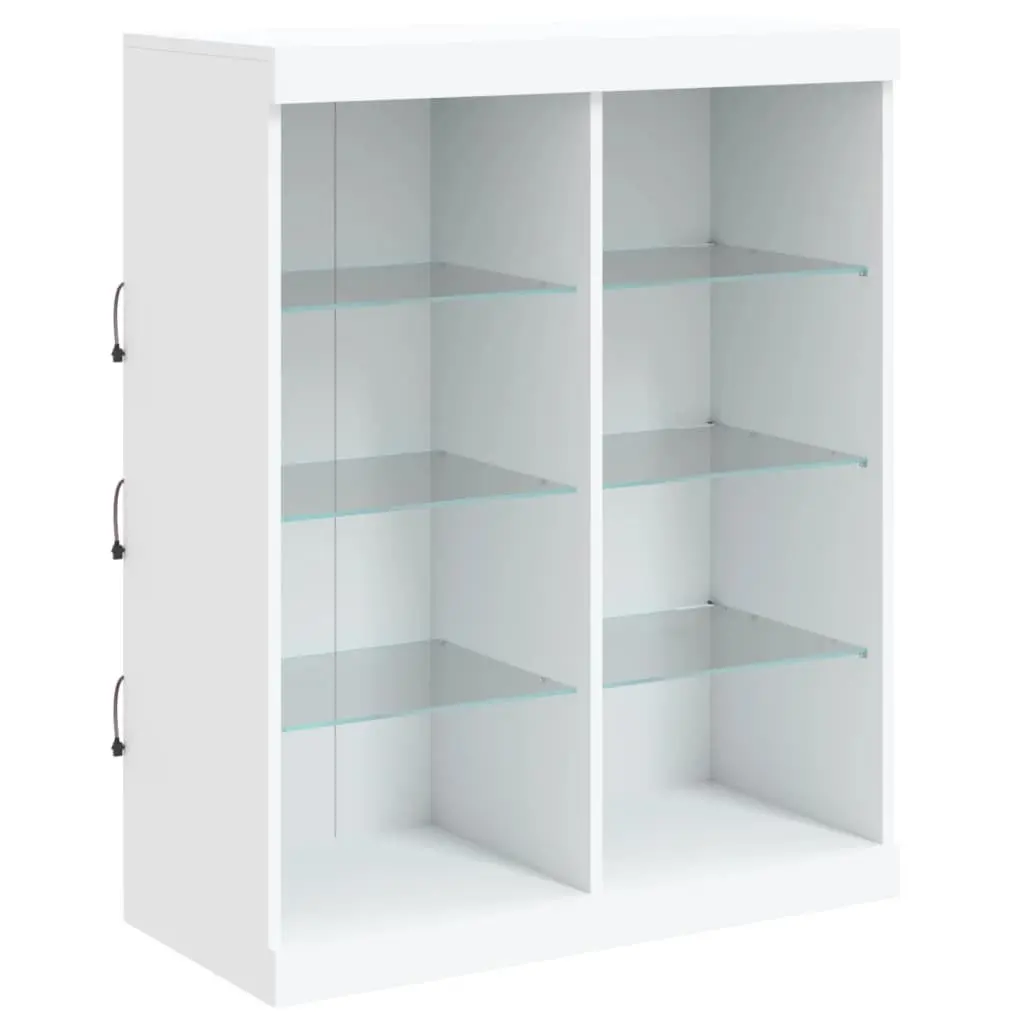 Sideboard Cabinet with RGB LED Lights Modern White 202 x 37 x 100 cm