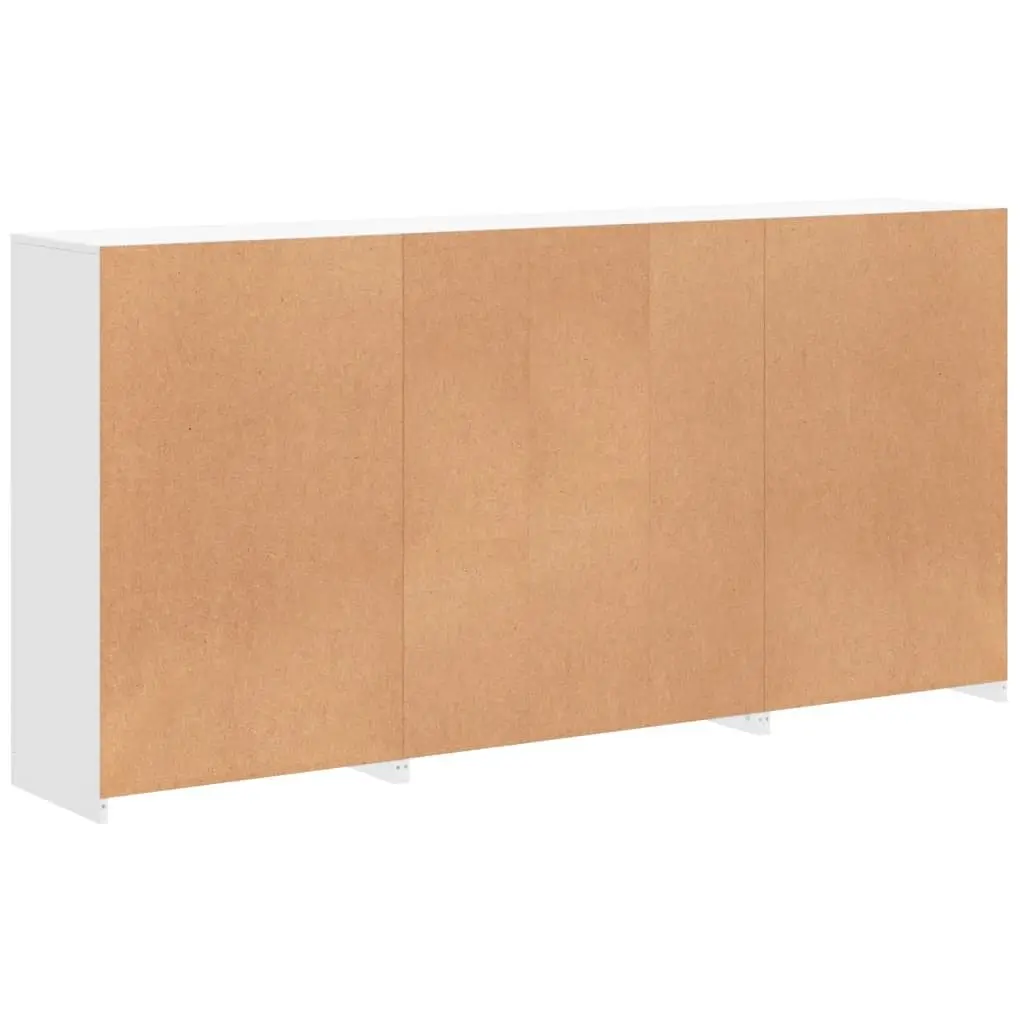 Sideboard Cabinet with RGB LED Lights Modern White 202 x 37 x 100 cm