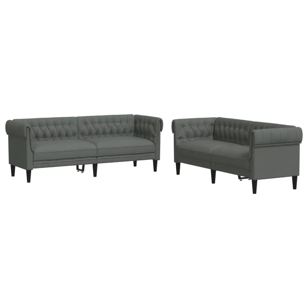 2-Piece Grey Sofa Set
