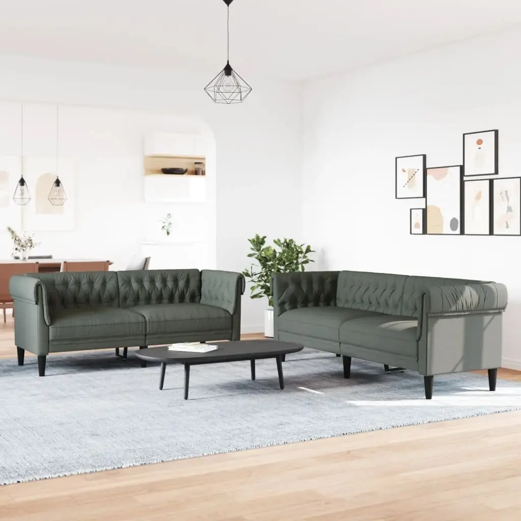 2-Piece Grey Sofa Set