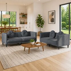 Your Friendly Grey Velvet Sofa Set for Living Room