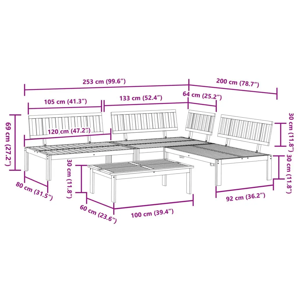 4 Piece Garden Sofa Set