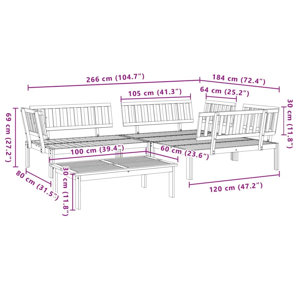 4 Piece Outdoor Sofa Set