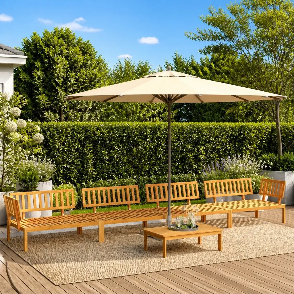 5 Piece Garden Pallet Sofa Set Solid Acacia Wood Slatted Brown