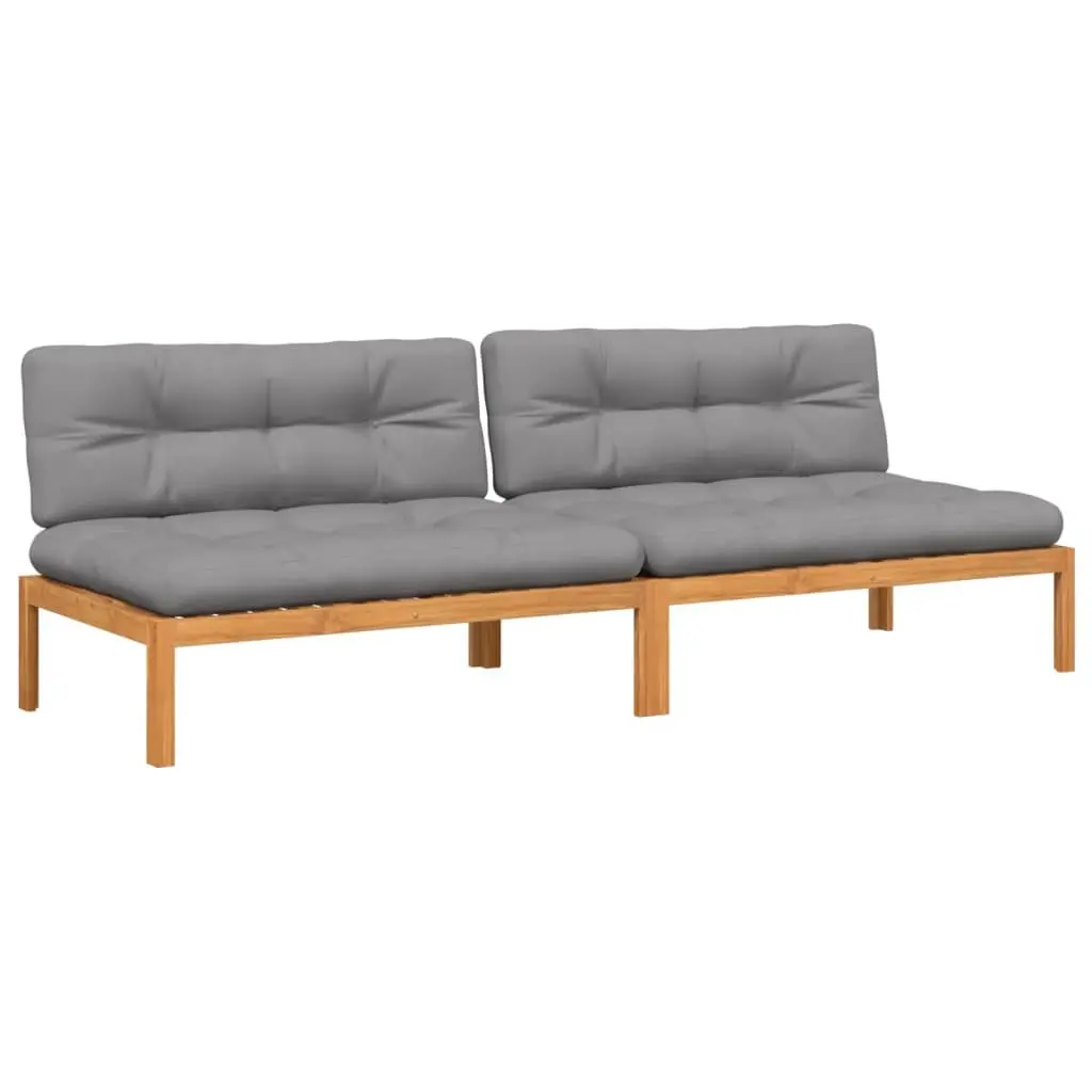 Outdoor Garden Pallet Middle Sofas 2pcs Backrest Cushion Seating Set
