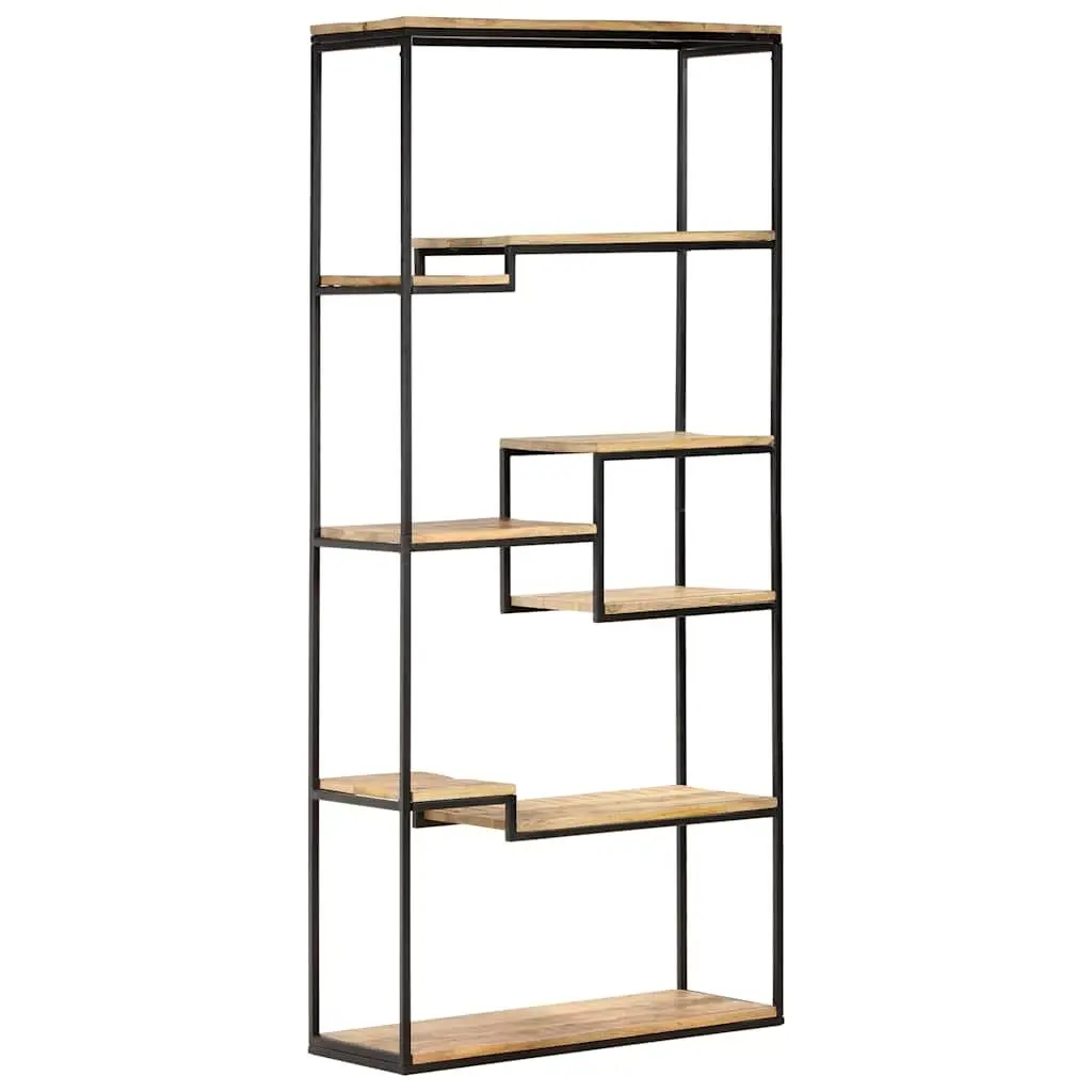 Bookcase Industrial Style Rough Mango Wood 80x30x180 cm