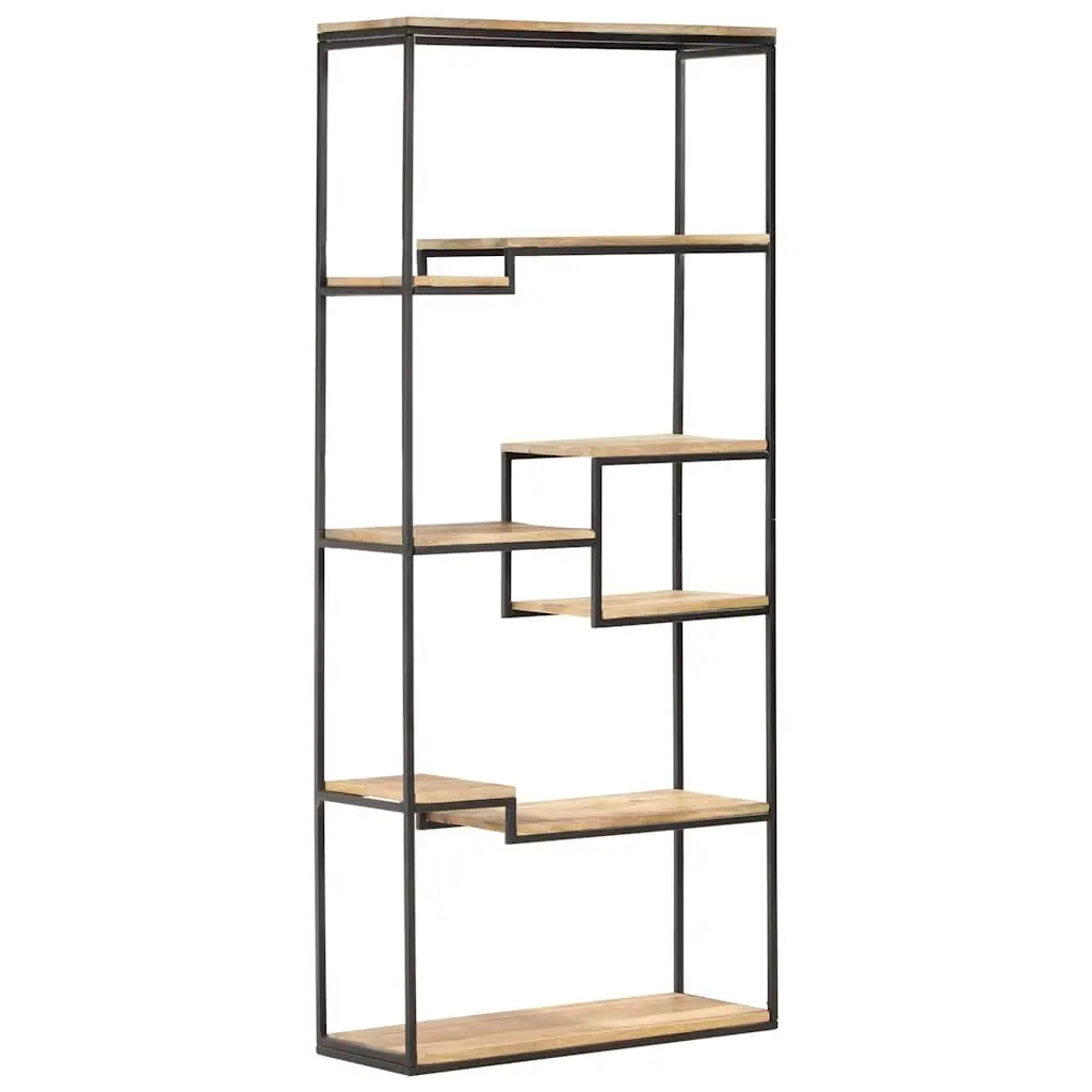 Bookcase Industrial Style Rough Mango Wood 80x30x180 cm