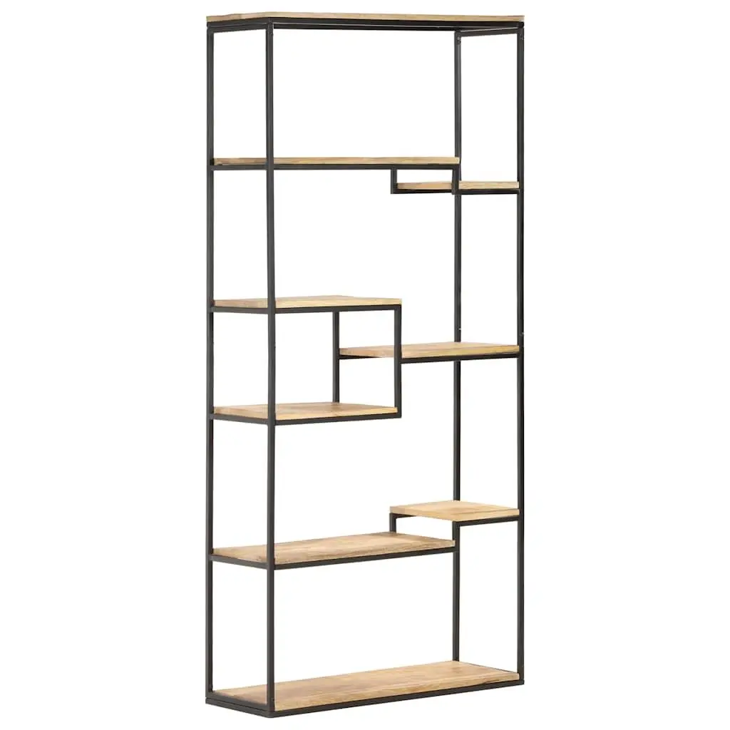Bookcase Industrial Style Rough Mango Wood 80x30x180 cm