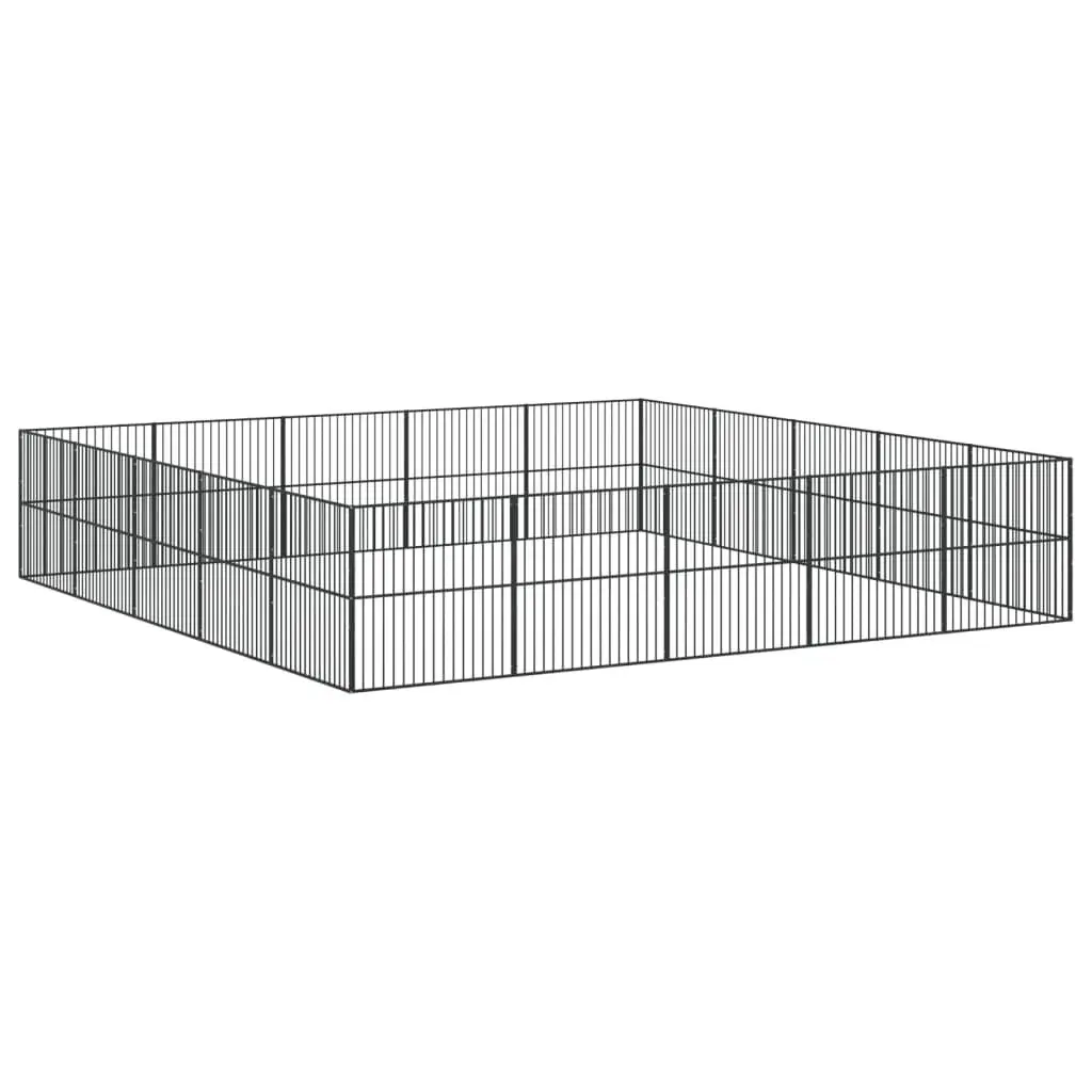 Dog Playpen 20 Panels Black Galvanised Steel Pet Enclosure Exercise Pen