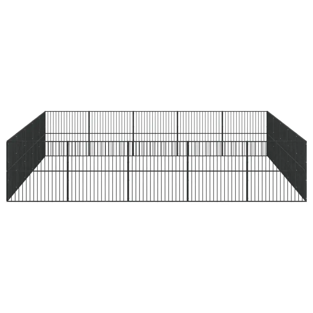 Dog Playpen 20 Panels Black Galvanised Steel Pet Enclosure Exercise Pen