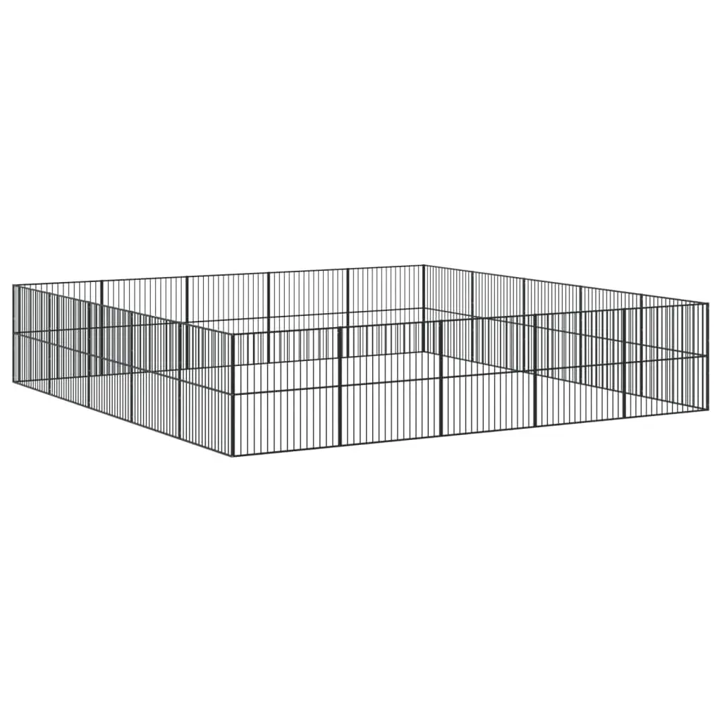 Dog Playpen 20 Panels Black Galvanised Steel Pet Enclosure Exercise Pen