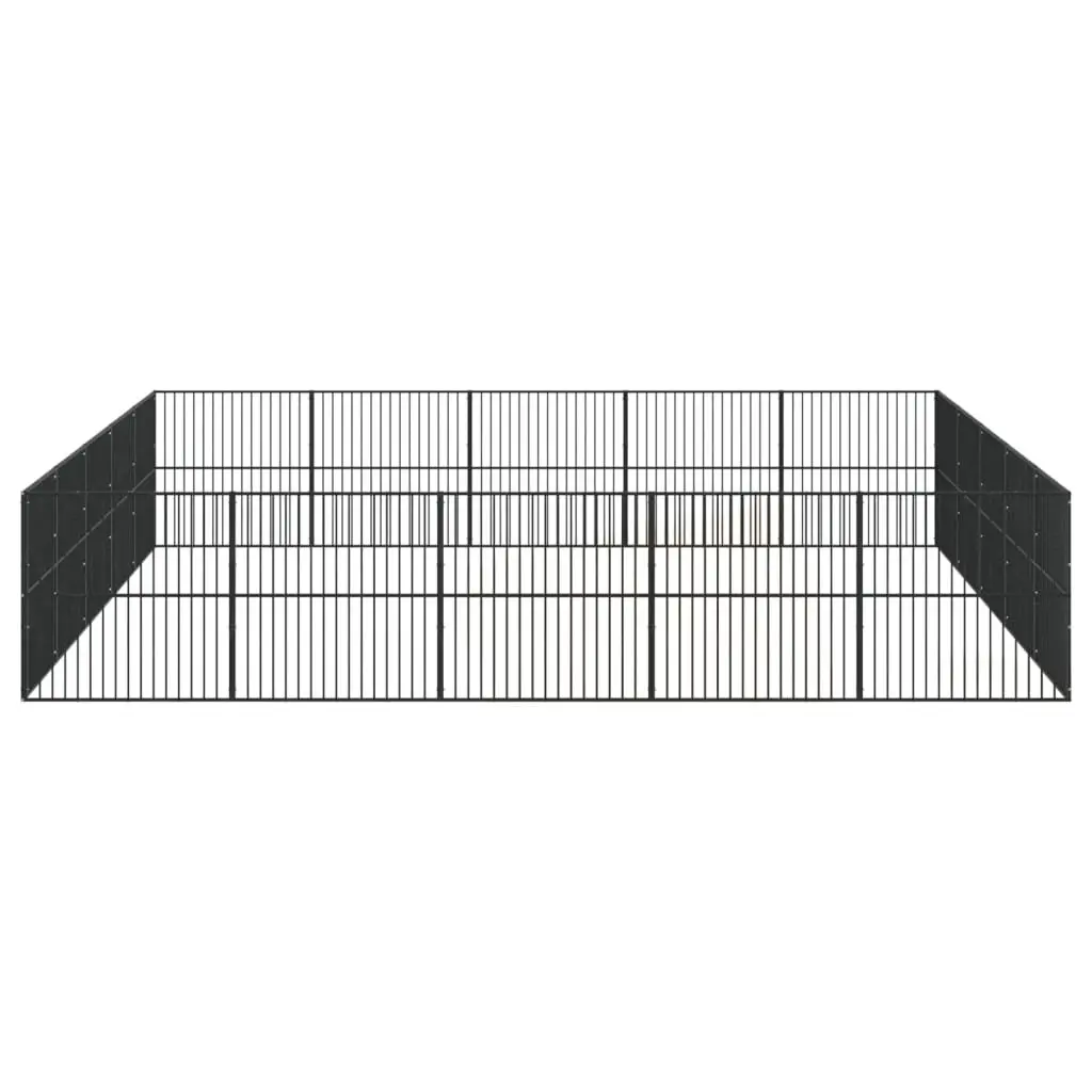 Dog Playpen 20 Panels Black Galvanised Steel Pet Enclosure Exercise Pen
