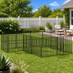 Your Pet's Safe Haven: 12-Panel Dog Playpen in Black
