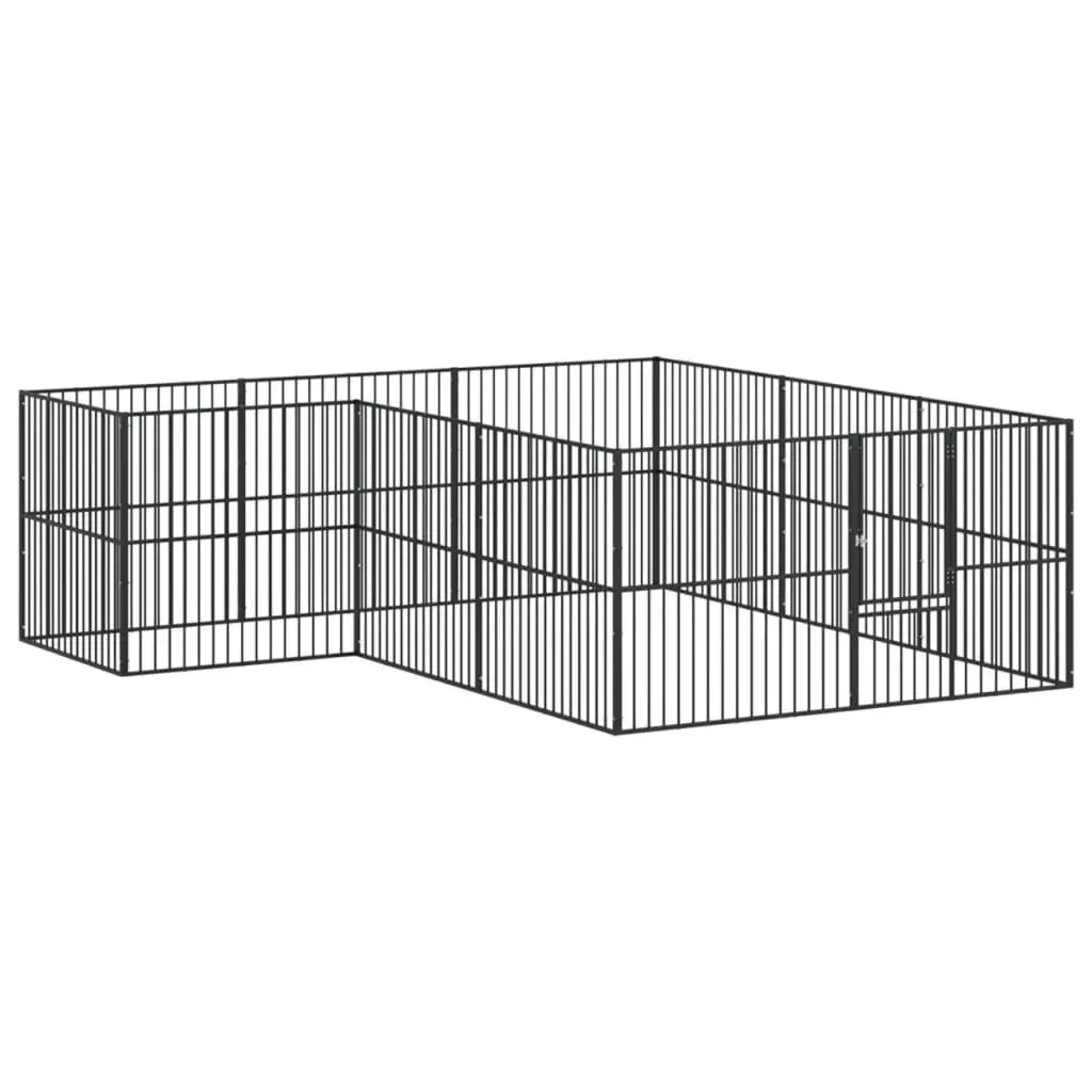 Dog Playpen Heavy-Duty Galvanised Steel 12 Panels Outdoor Pet Enclosure