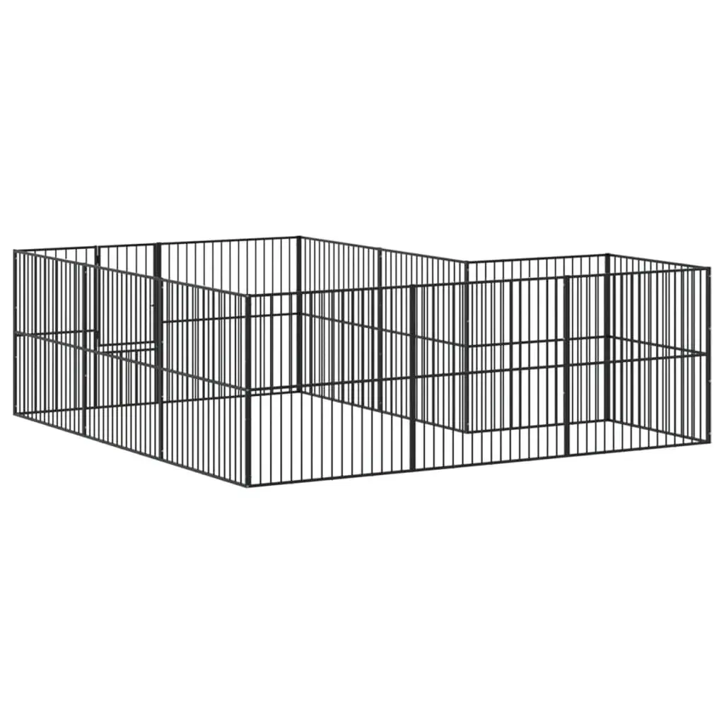 Dog Playpen Heavy-Duty Galvanised Steel 12 Panels Outdoor Pet Enclosure