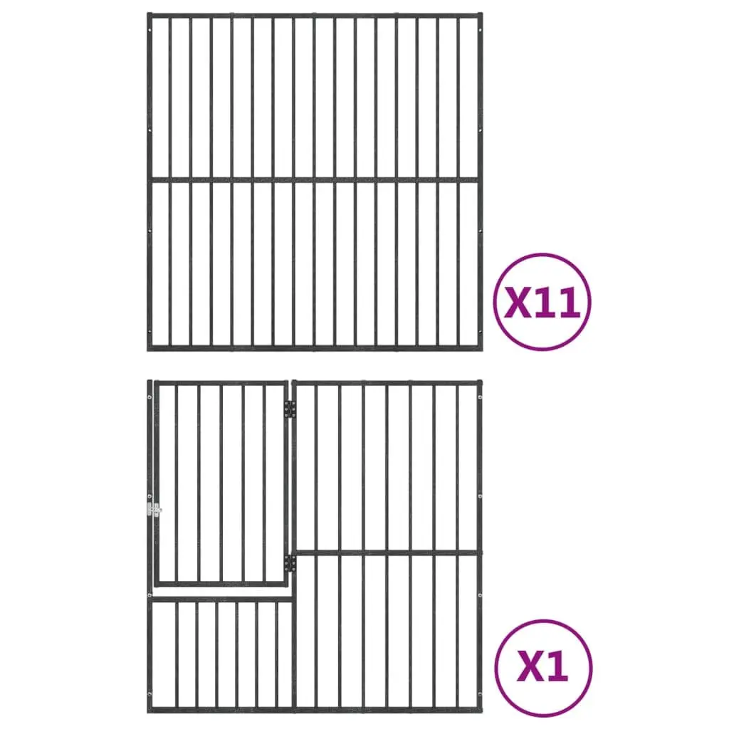 Dog Playpen Heavy-Duty Galvanised Steel 12 Panels Outdoor Pet Enclosure