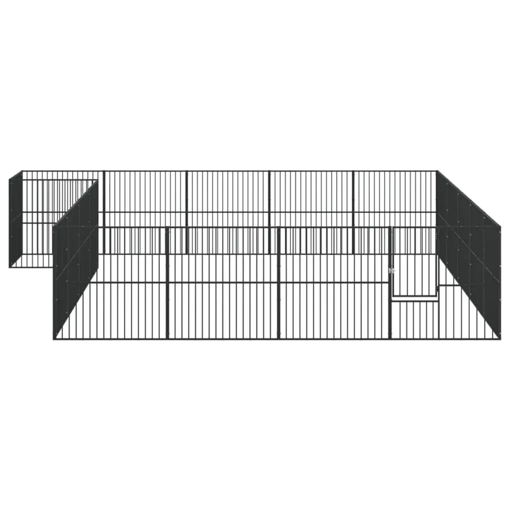 Dog Playpen Heavy-Duty Galvanised Steel 20 Panels Black