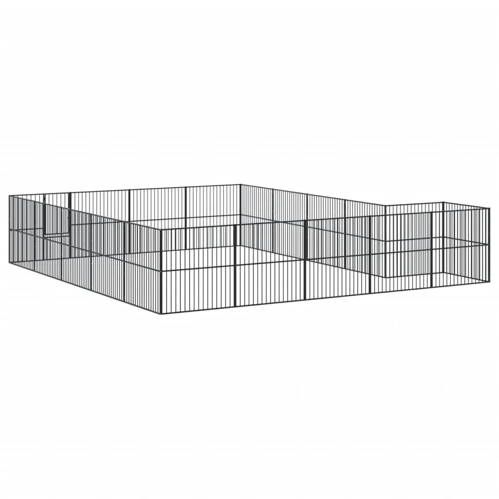 Dog Playpen Heavy-Duty Galvanised Steel 20 Panels Black