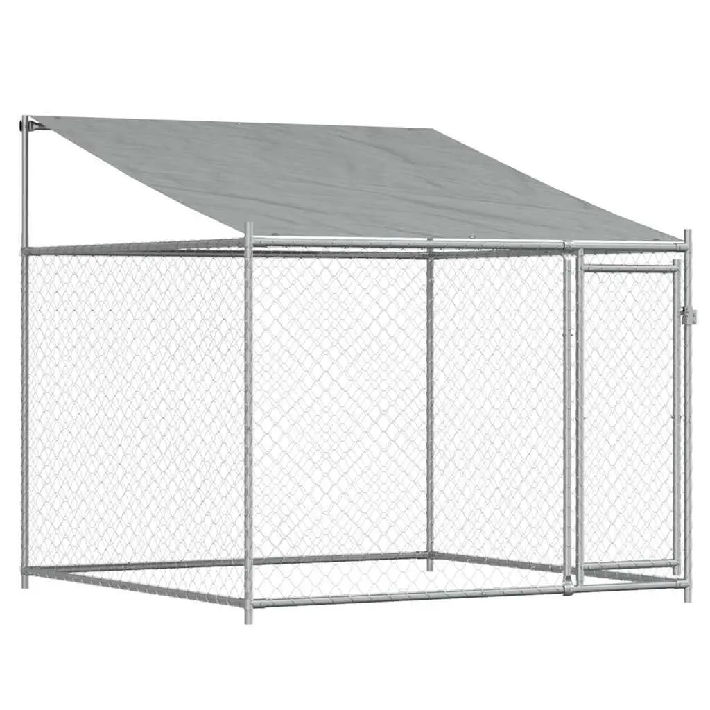 Dog Cage Outdoor Kennel with Roof Lockable Doors 10 x 2 x 2 m Grey Galvanised Steel