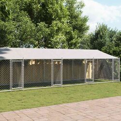 Friendly Dog Cage with Roof 12x2x2m Galvanised Steel