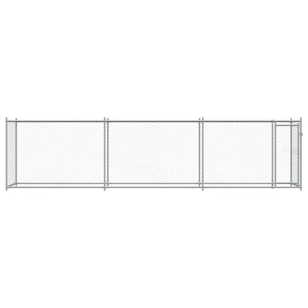 Dog Kennel Outdoor Enclosure Heavy-duty Galvanised Steel Mesh Grey 6 x 2 x 1.5 m