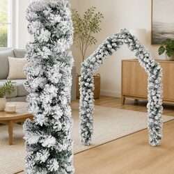 Friendly Green 5m Christmas Garland with Flocked Snow