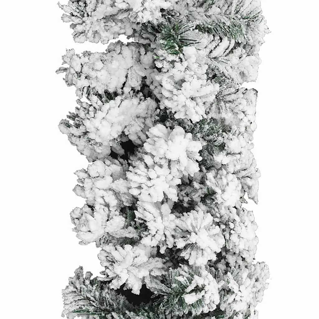 Christmas Garland Green 5m Flocked Snow Holiday Decoration Indoor Outdoor
