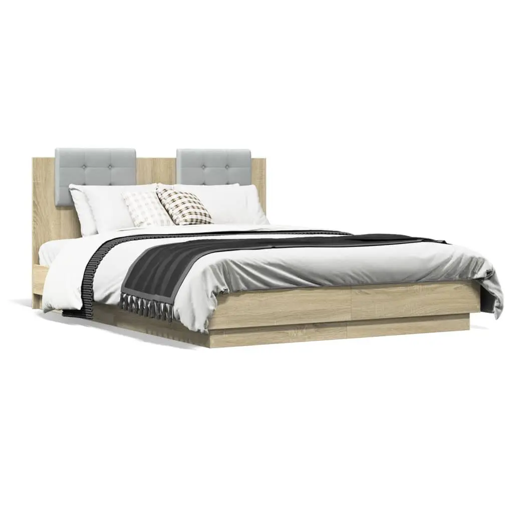 Sonoma Oak Bed Frame with Headboard