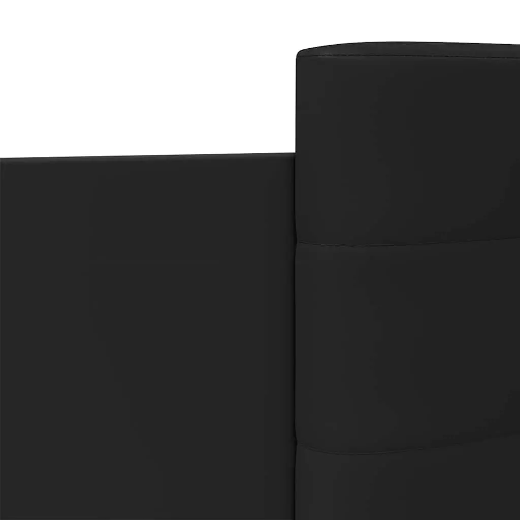 Bed Frame with Headboard Black Engineered Wood 90x190 cm