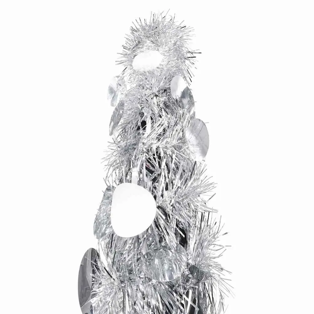 Silver Pop-Up Artificial Christmas Tree 120cm Lightweight Collapsible Holiday