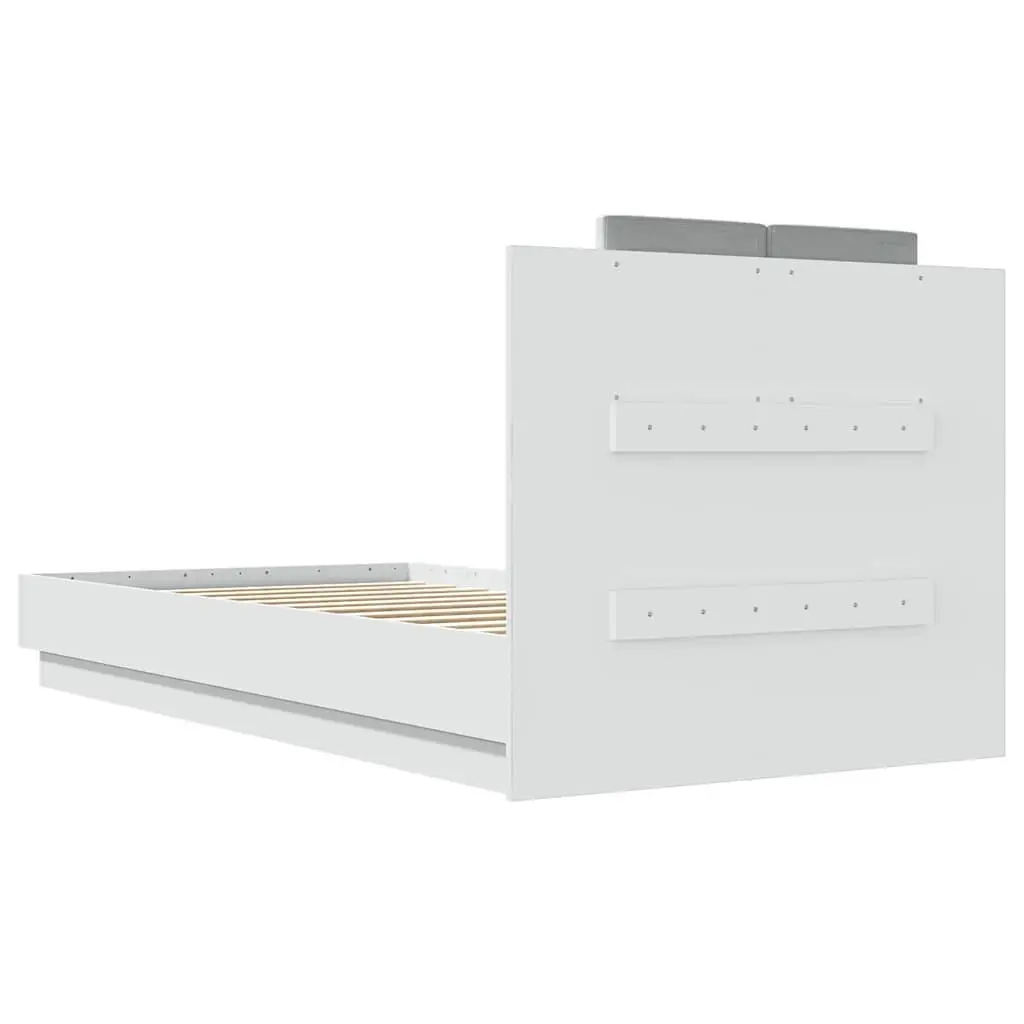 White Bed Frame with RGB LED Lighting