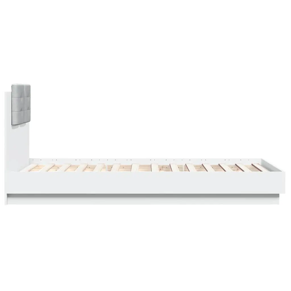 White Bed Frame with RGB LED Lighting