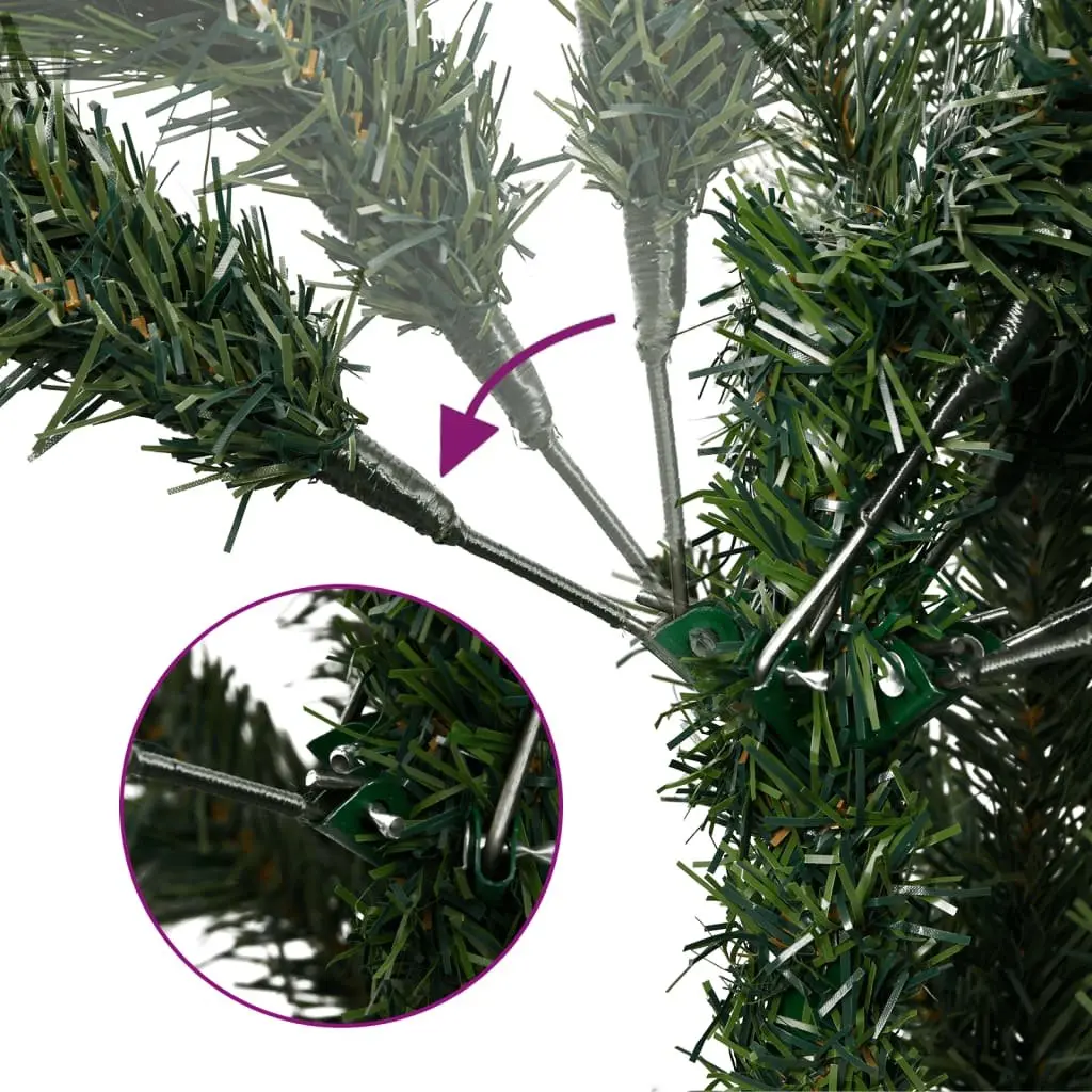 Artificial Hinged Christmas Tree 150cm 150 LEDs 8 Lighting Modes Holiday