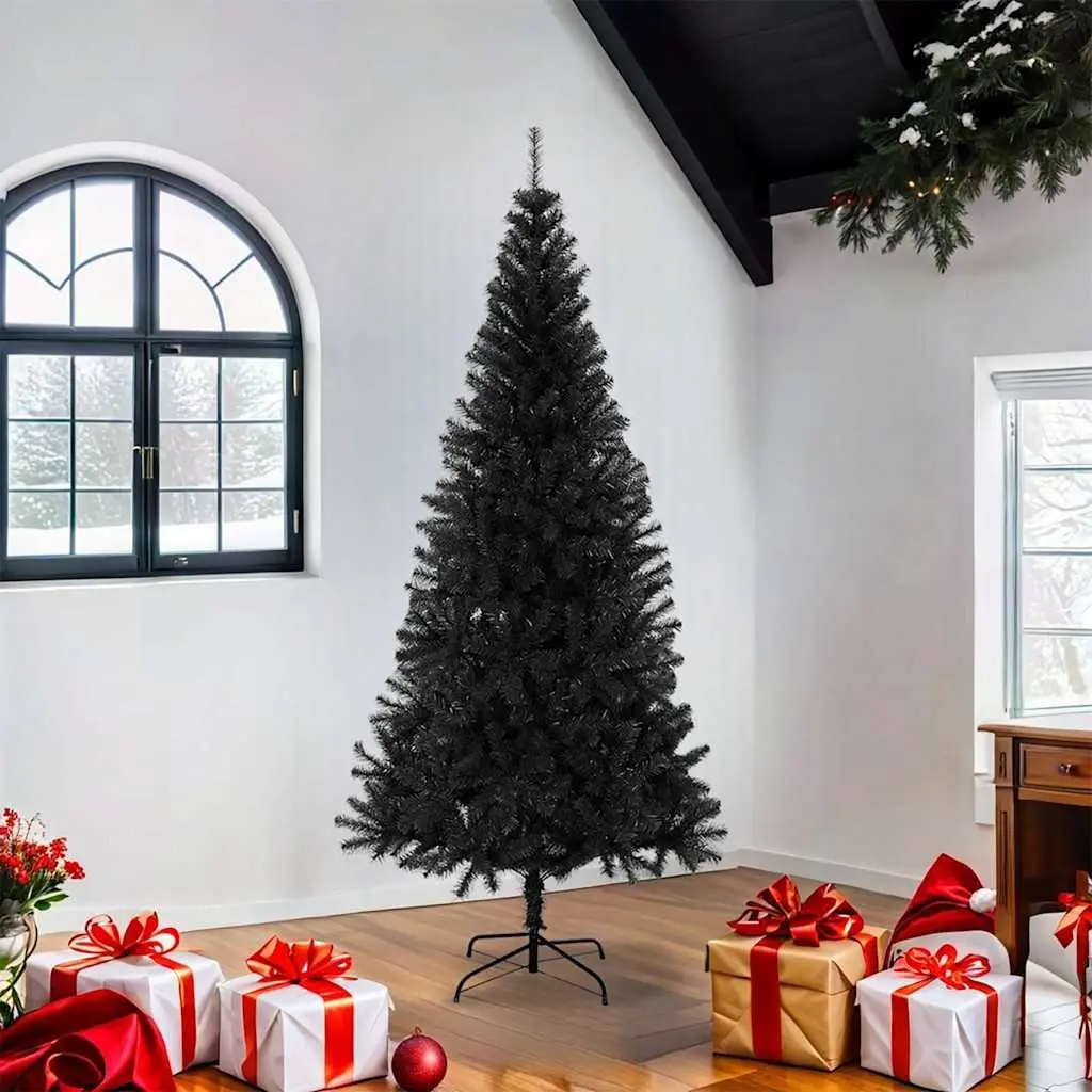Artificial Christmas Tree Black 180 cm Seasonal Holiday Decoration Indoor