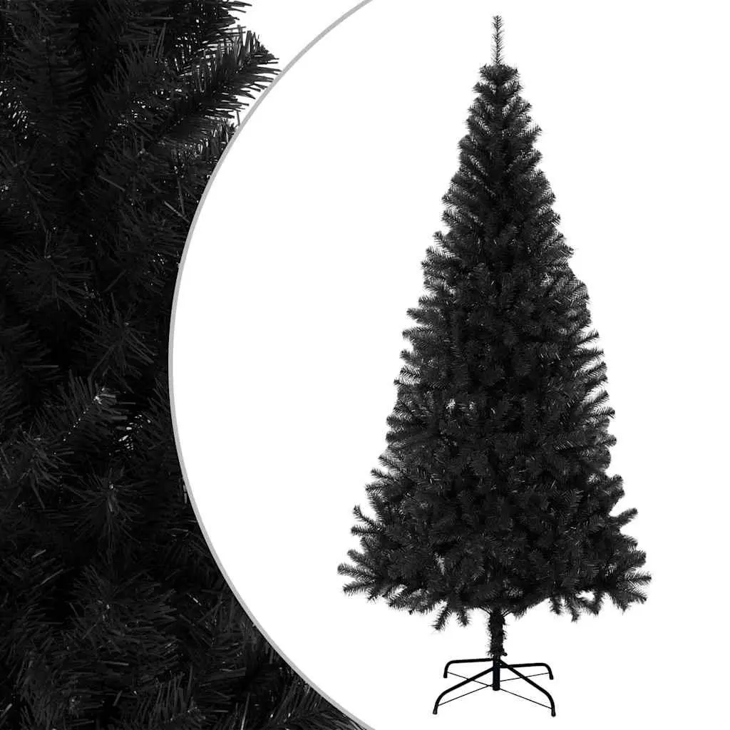 Artificial Christmas Tree Black 180 cm Seasonal Holiday Decoration Indoor