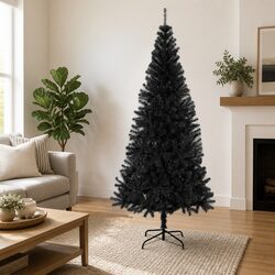 Black Artificial Christmas Tree 210cm PVC Holiday Decoration Indoor Outdoor