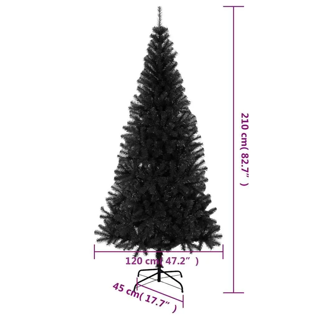 Artificial Christmas Tree Lifelike Black 210cm