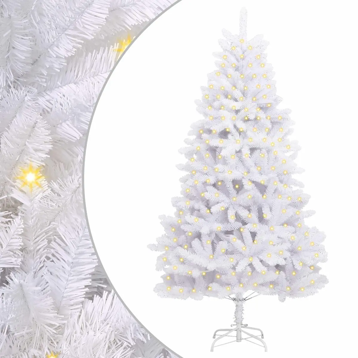 Artificial Christmas Tree White 180cm Hinged Branches