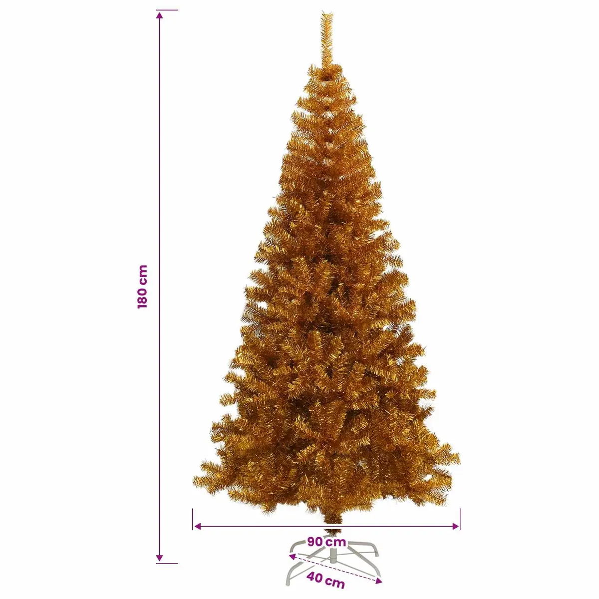 Artificial Christmas Tree 180cm Gold Seasonal Holiday Home Decoration Indoor