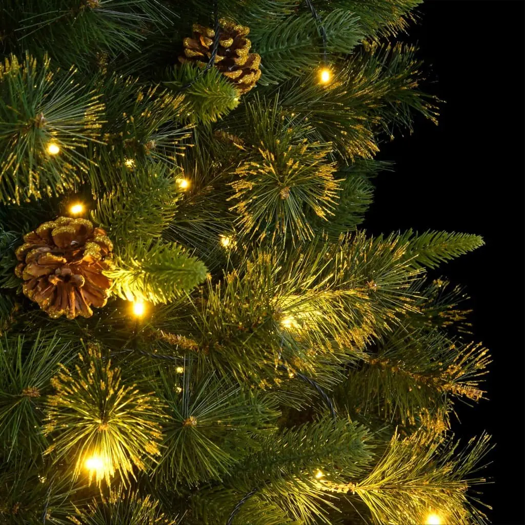 Artificial Hinged Christmas Tree 180cm 300 LEDs 8 Lighting Modes Holiday Decor