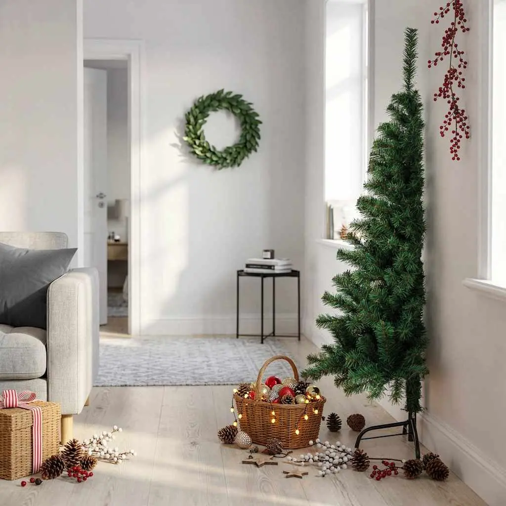 Artificial Half Christmas Tree Space-Saving 150cm Green PVC