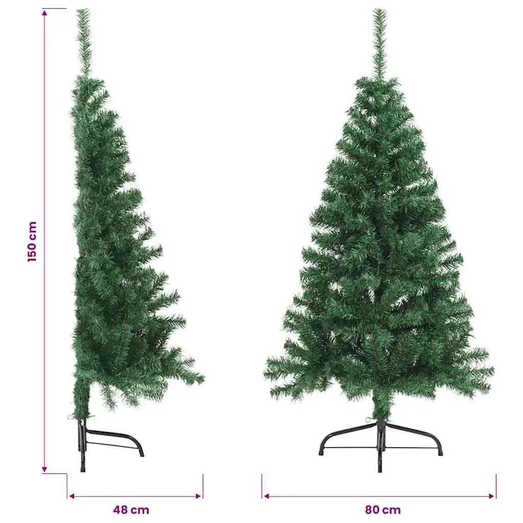 Artificial Half Christmas Tree Space-Saving 150cm Green PVC