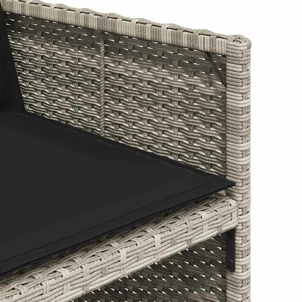 7 Piece Patio Dining Set Lightweight Grey PE Rattan Outdoor Furniture with Thick Cushions and Tempered Glass Tabletop