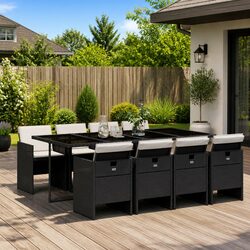 Friendly 9 Piece Outdoor Dining Set with Padded Seats
