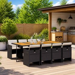 Welcoming 9 Piece Garden Dining Set for Your Outdoor Fun