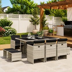 Your Ideal Outdoor 11 Piece Dining Set in Light Grey